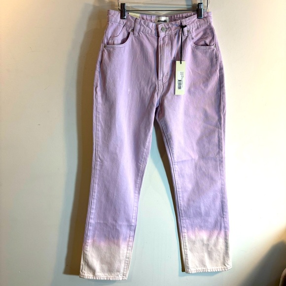 ROLLA’S Sz 28 Jeans Original High Rise Straight Tie Dye Lavender NEW WITH TAGS - Picture 2 of 12